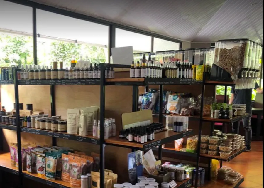 Inside the Kapi Kapi organic store &mdash; shelves stocked with certified organic products, natural health foods and supplements